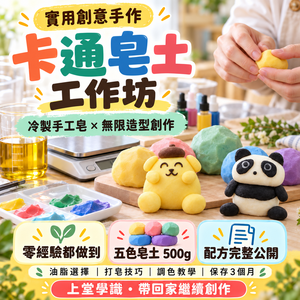 五色冷製手工皂土工作坊 – 卡通篇【261128】
